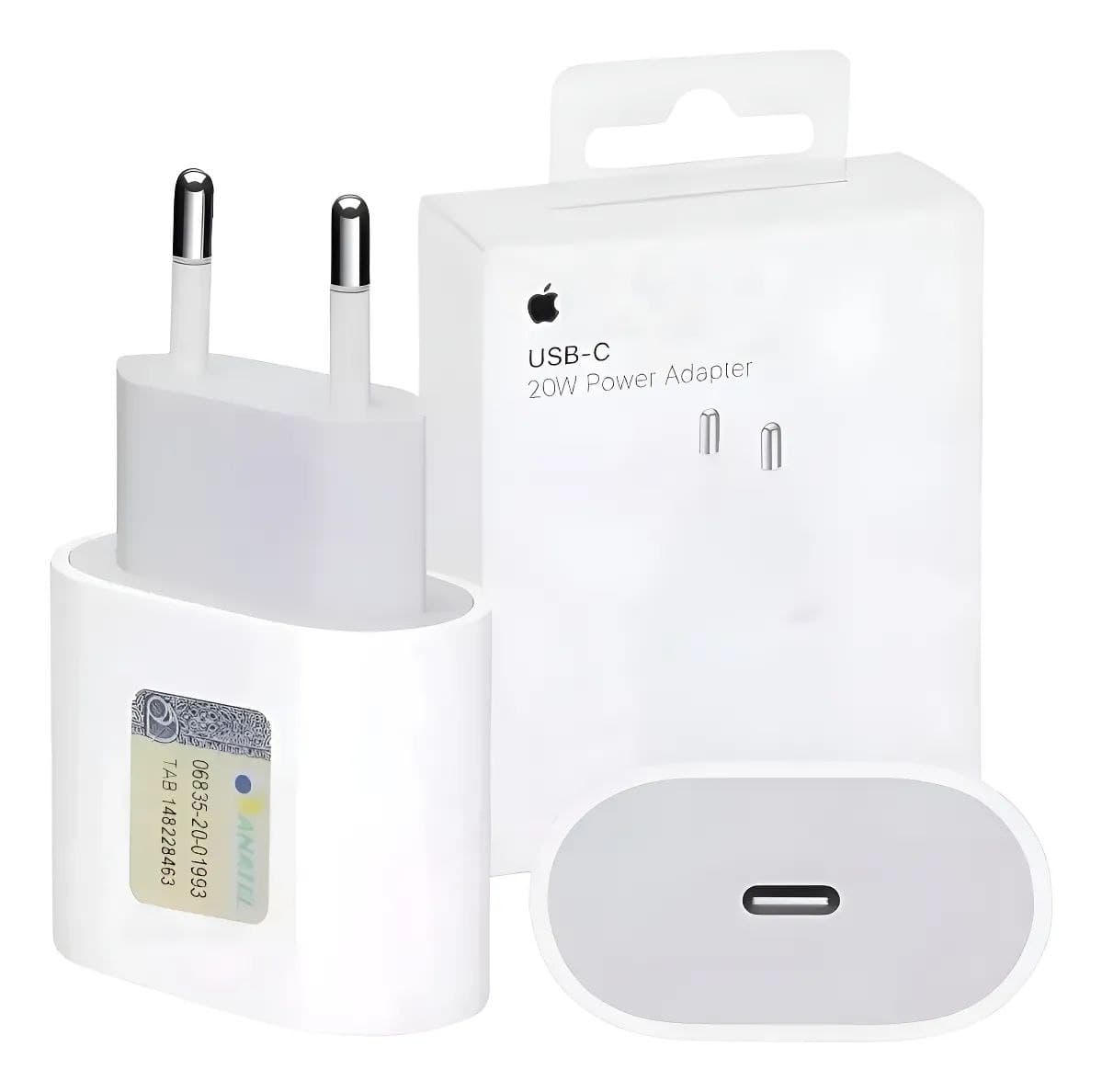 Carregador Fonte Apple iPad iPhone Turbo USB-C 20W Original Branco