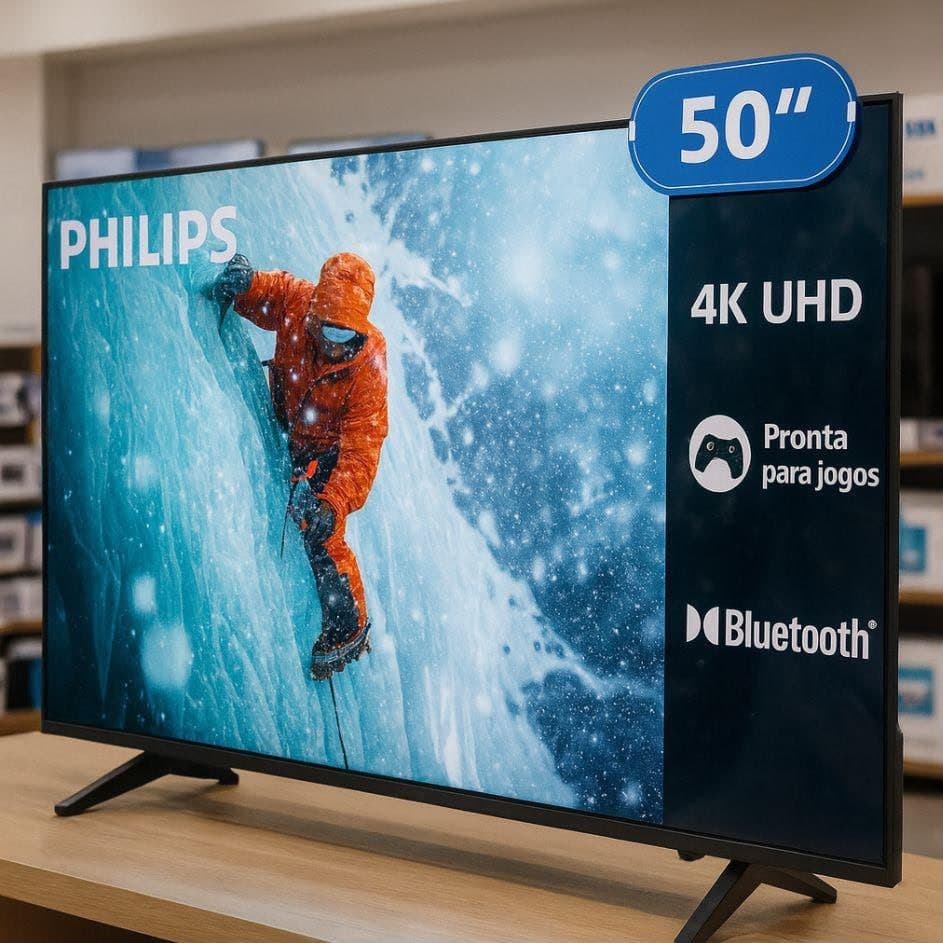 Smart TV Philips 50 polegadas 4K 50PUG7300 - Comando de Voz, Bluetooth