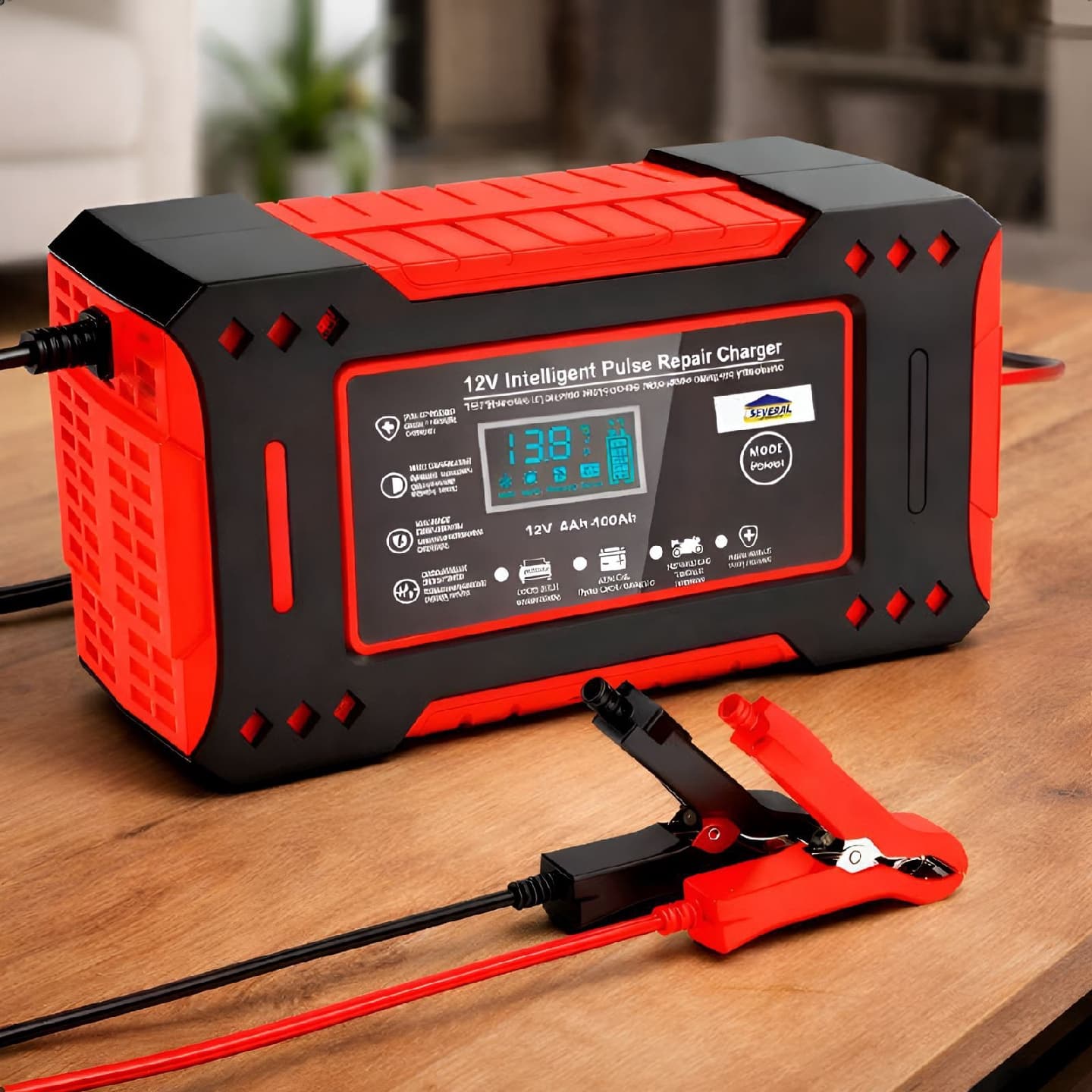 Carregador Inteligente De Bateria Automotiva 12v 6a Portátil