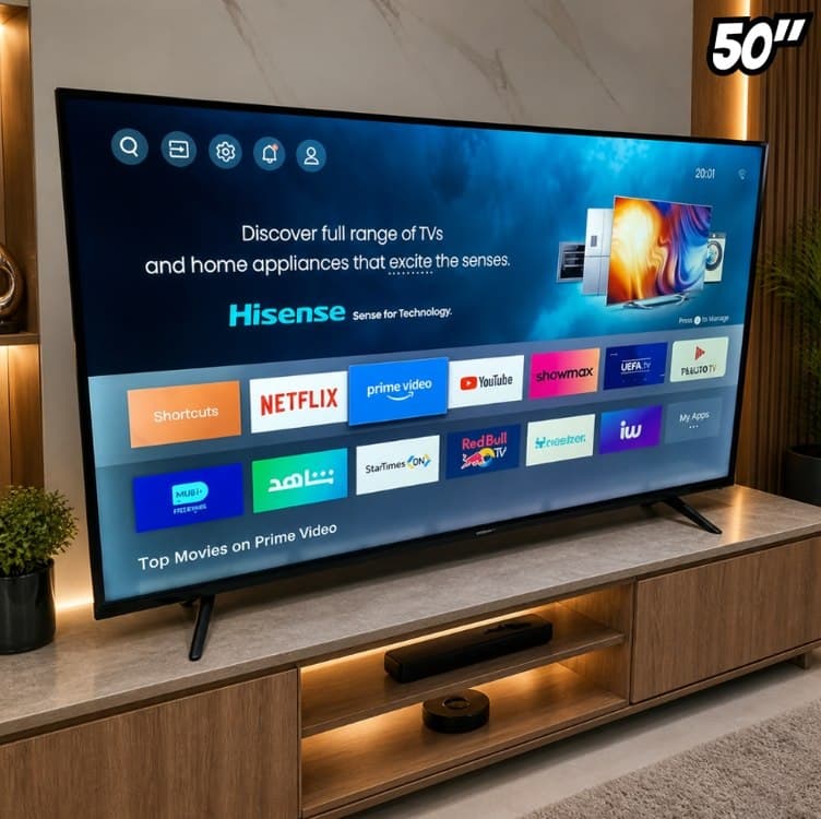 Hisense Smart TV 4K 50" Polegadas 50A6NV com Dolby Vision, HDR10, HLG, Dolby Gaming, Film Maker, DTS Virtual X, Compatibilidade Alexa e Google Home