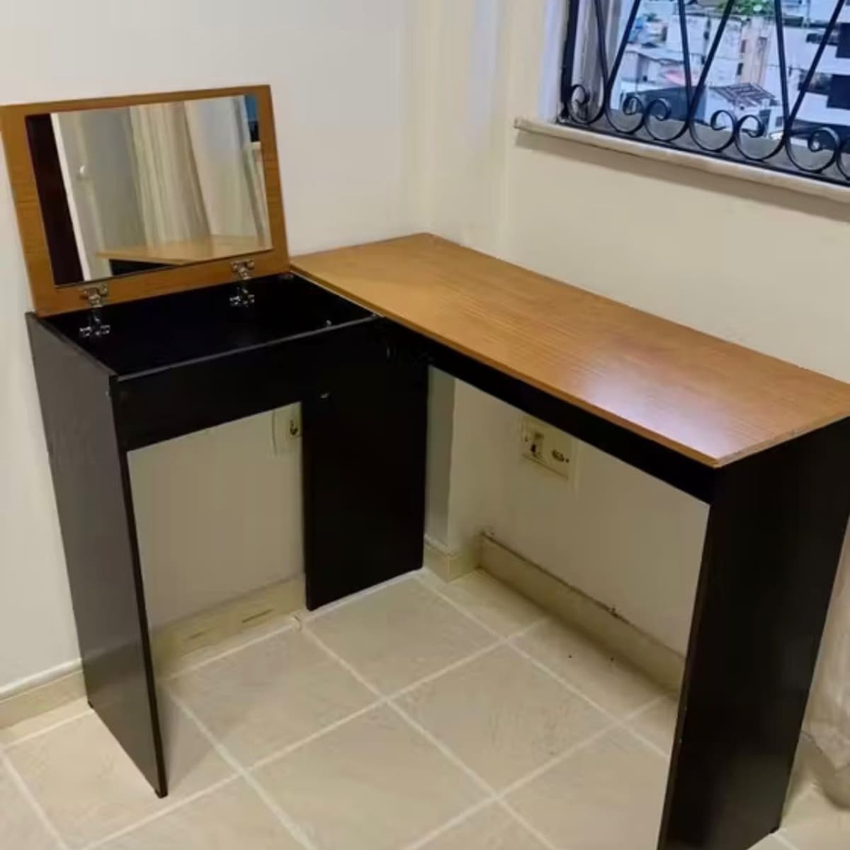 Penteadeira Camarim Escrivaninha em L Moderna com Espelho