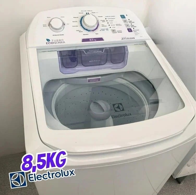 Máquina de Lavar Electrolux 8,5kg Branca Turbo Economia com Jet&Clean e Filtro Fiapos (LAC09) - 220V