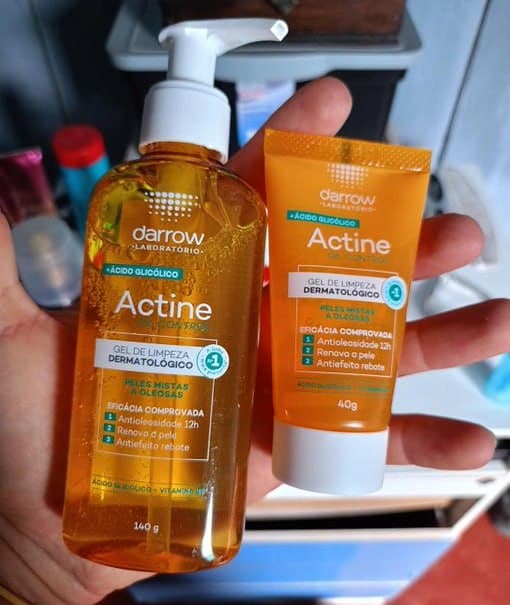 Kit Gel De Limpeza Facial Actine Pele Acneica 140g 40g