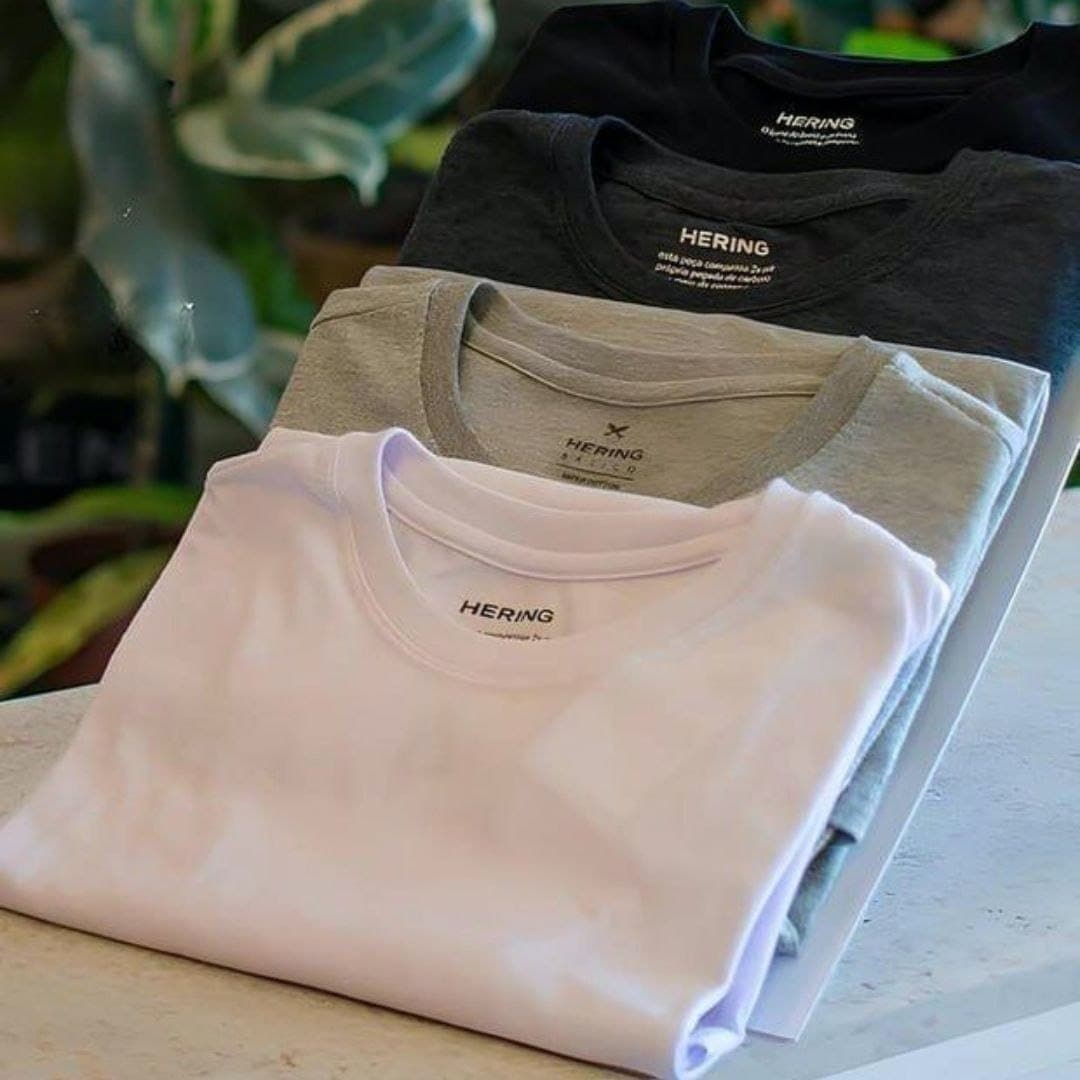 Kit 5 Camisetas Básicas Hering