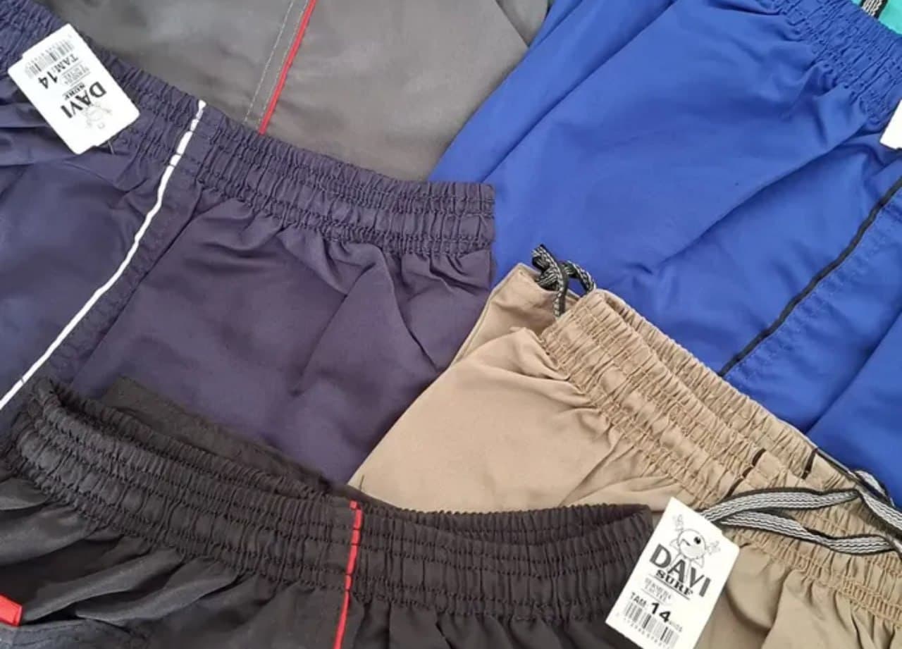 Kit 7 Bermudas Tactel Infantil e Juvenil