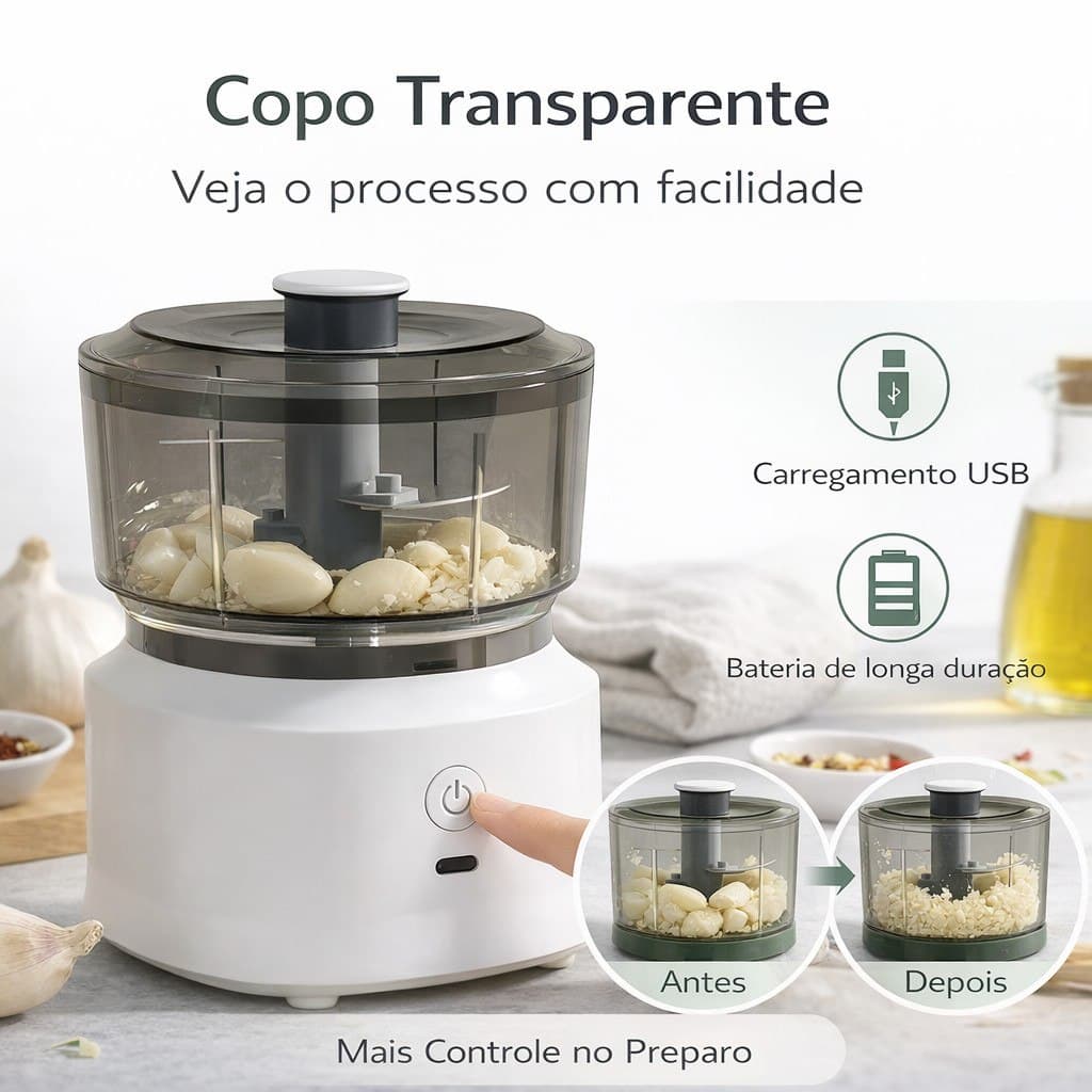 Mini Processador de Alimentos Elétrico 350ml ANJGG BRA