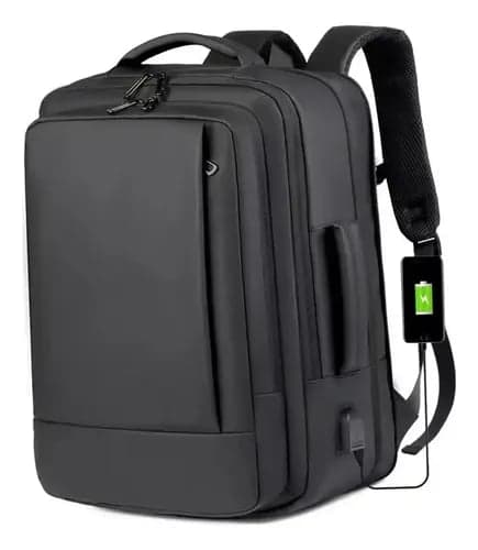 Mochila jiesipote À Prova D'água Reforçada ExpansÃvel Cor Preto